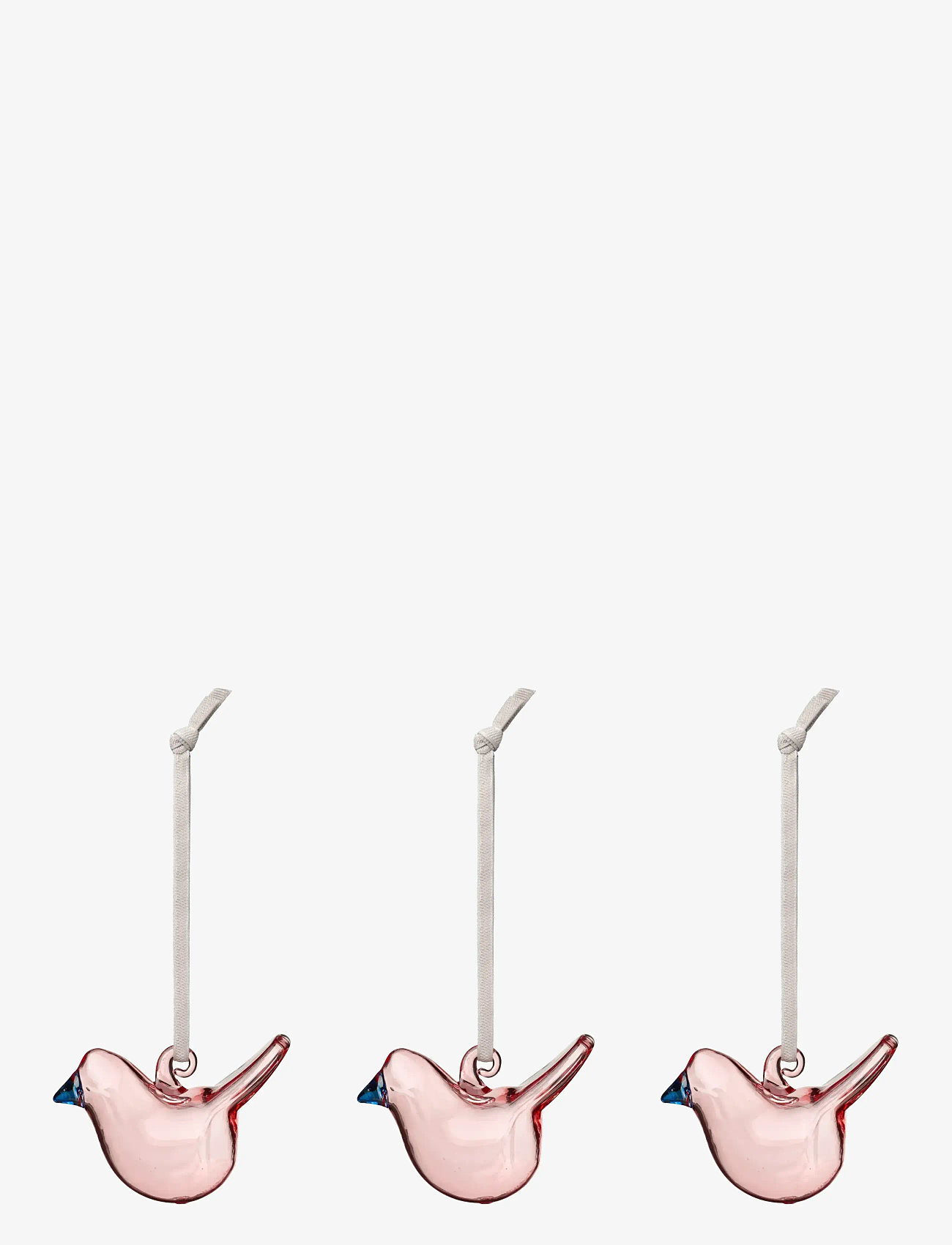 Iittala - Iittala mini glass birds rose 3pc - figuren & skulpturen - rose - 1