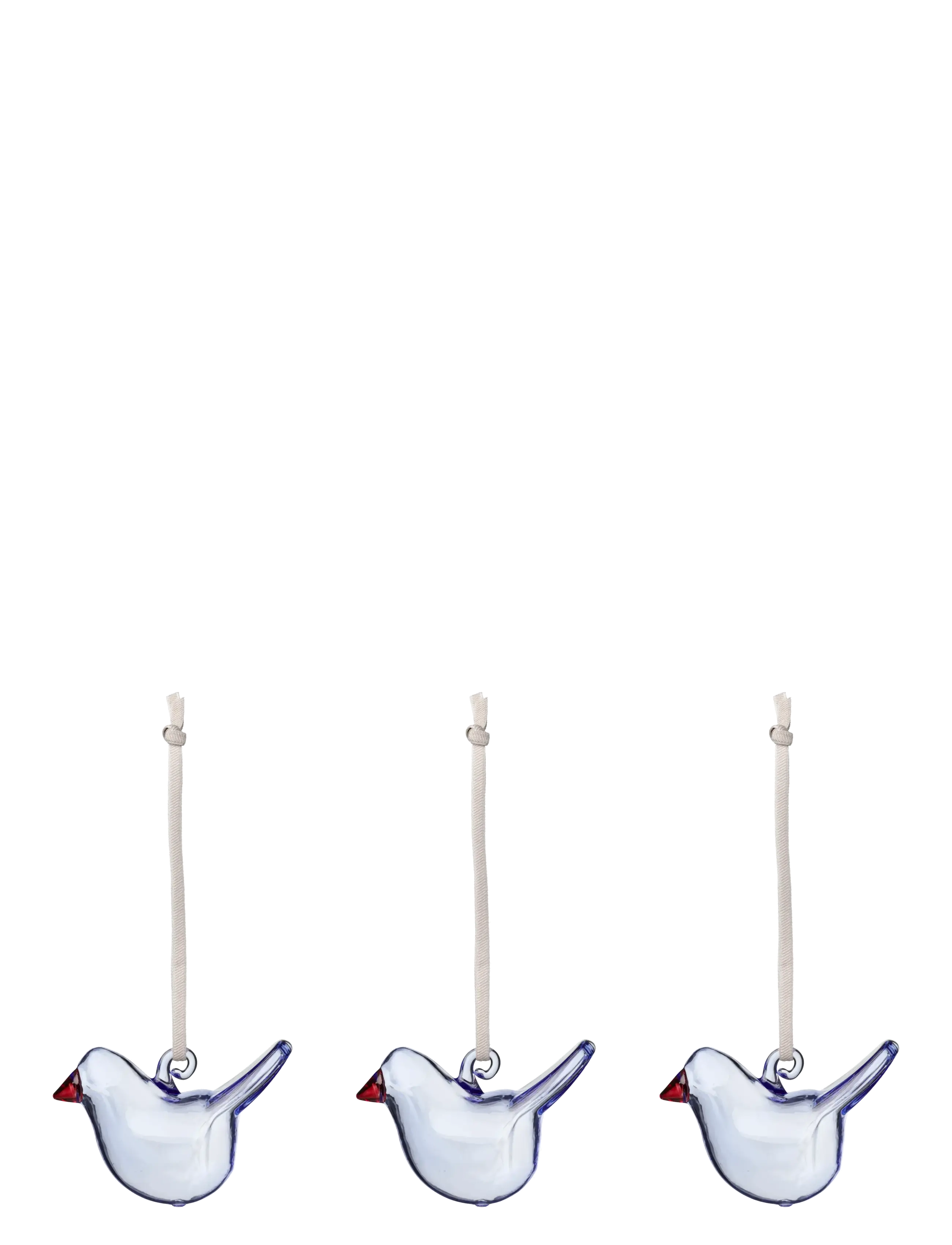 Iittala Mini Glass Birds Br. Blue 3Pc, Figur og skulptur, Blå, Str: 3 SET
