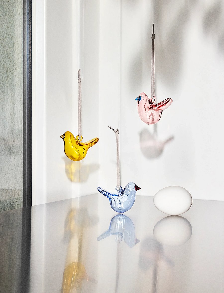 Iittala - Iittala mini glass birds br. blue 3pc - figuri ja skulptuurid - blue - 0