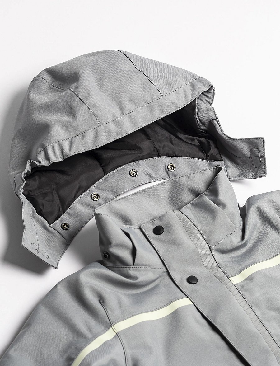 Ildhu - Norly padded winter jacket with reflective details - light grey - 4