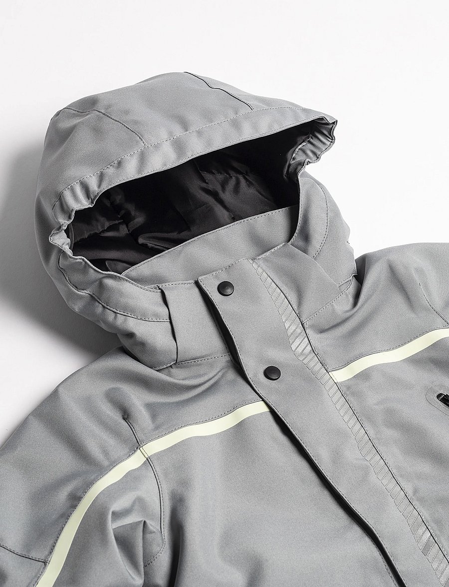 Ildhu - Norly padded winter jacket with reflective details - light grey - 5