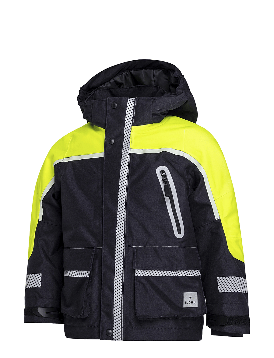 Ildhu - Norly padded winter jacket with reflective details - navy/yellow - 1