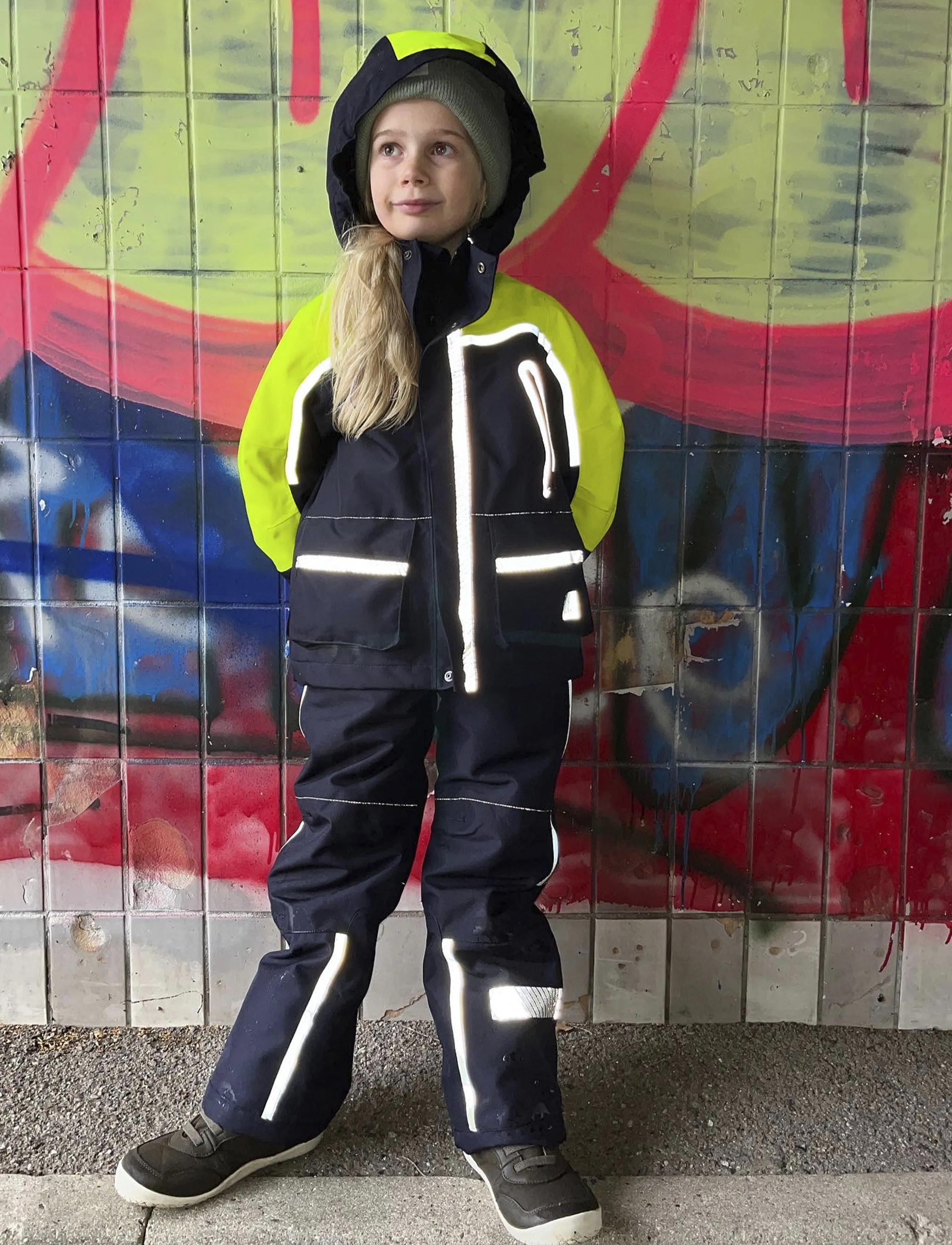 Ildhu Norly Padded Winter Jacket With Reflective Details, 110, Navy, Regntøj > Jakker, Børn