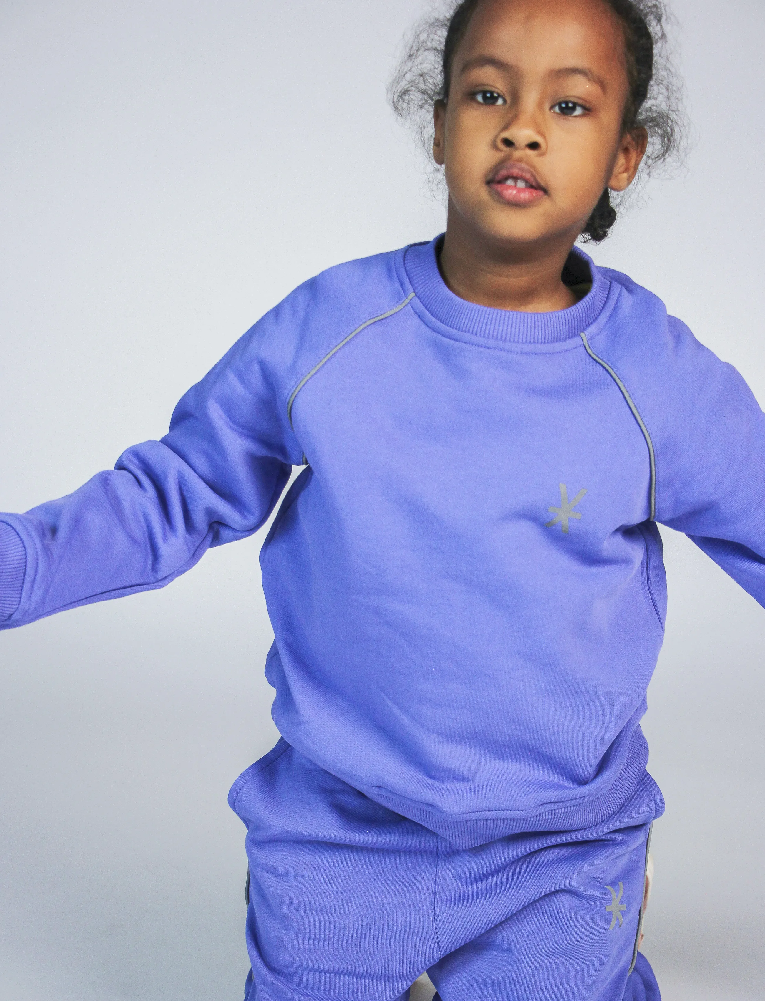 Ildhu Sweatshirt With Reflective Details, Børn, Refleks Sweatshirt, Lila, Str: 120