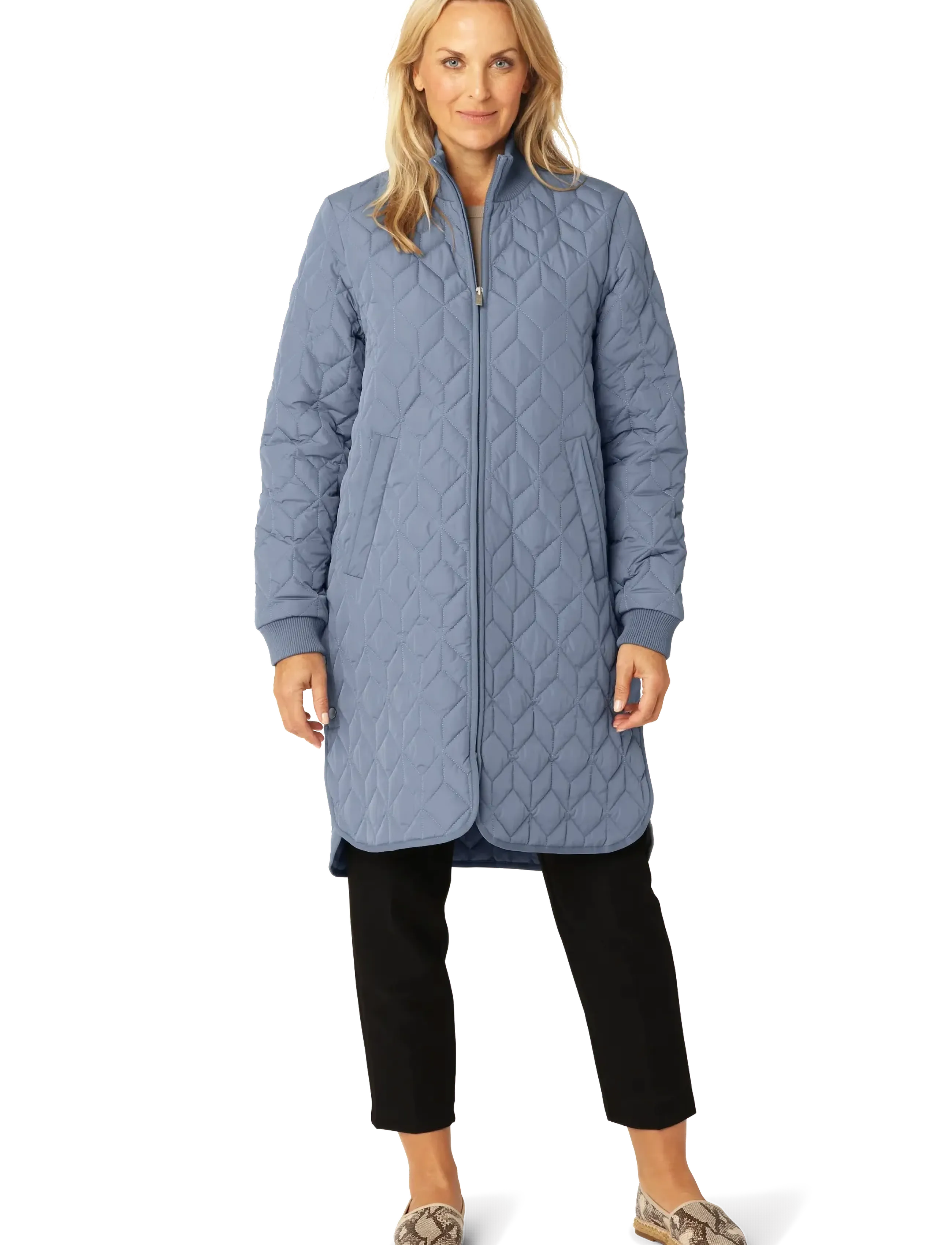 Ilse Jacobsen Padded Quilt Coat - Jassen - GREY BLUE / blue