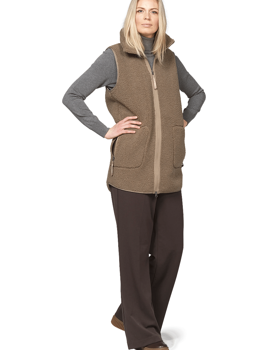 Ilse Jacobsen - BONDEDPILE02 - fleece & teddy vests - greige - 0