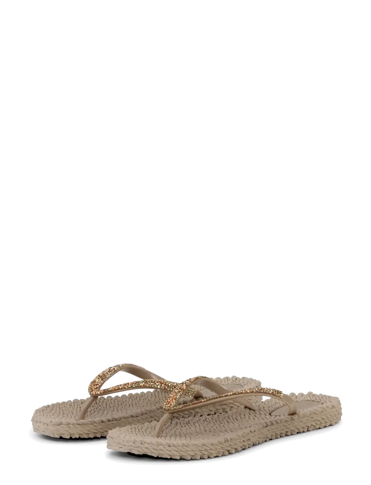Ilse Jacobsen Flip Flops with Rhinestones - Plätud - ATMOSPHERE / beige