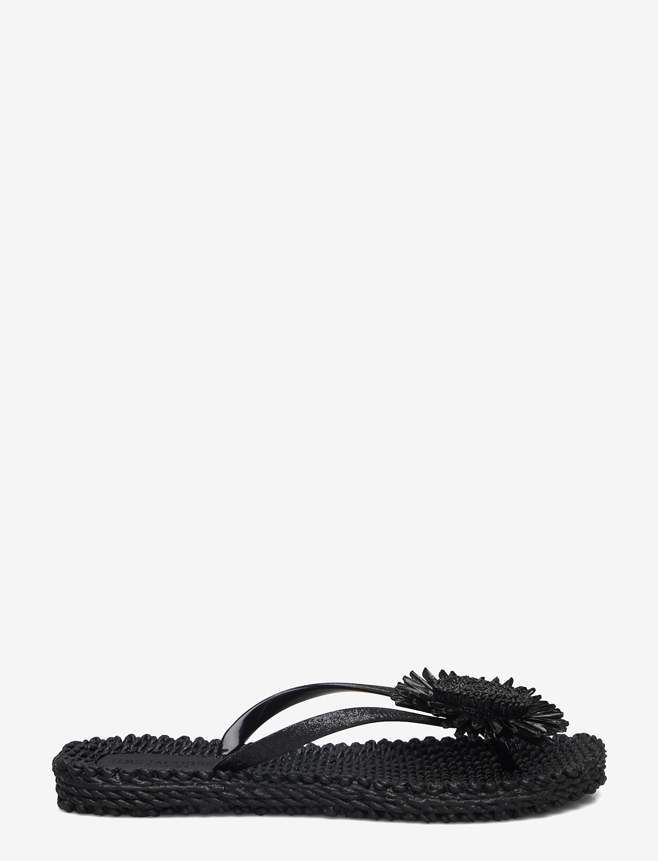 Ilse Jacobsen - Flip Flops with Flower - plätud - black - 2