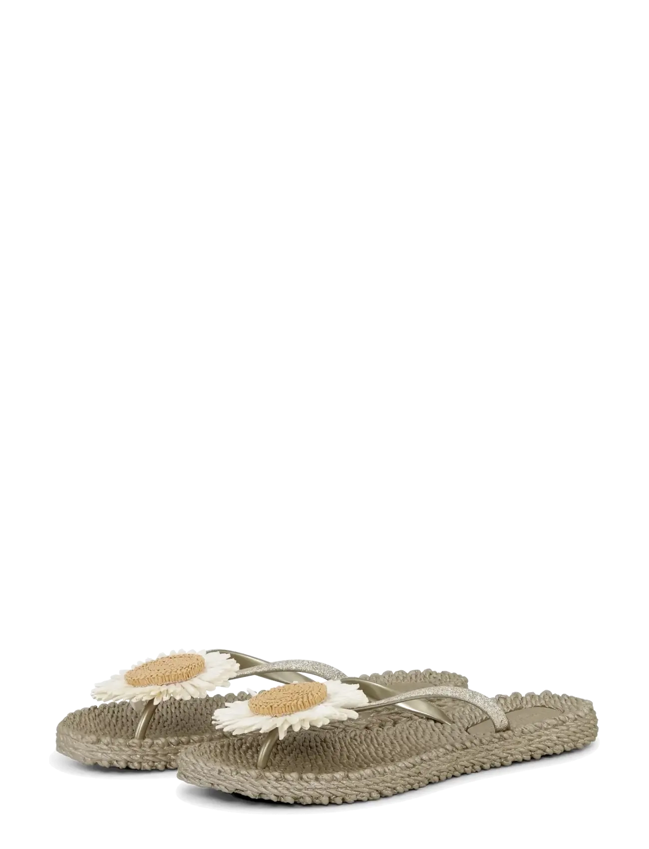 Ilse Jacobsen Flip Flops with Flower - Ilse Jacobsen - PLATIN / beige