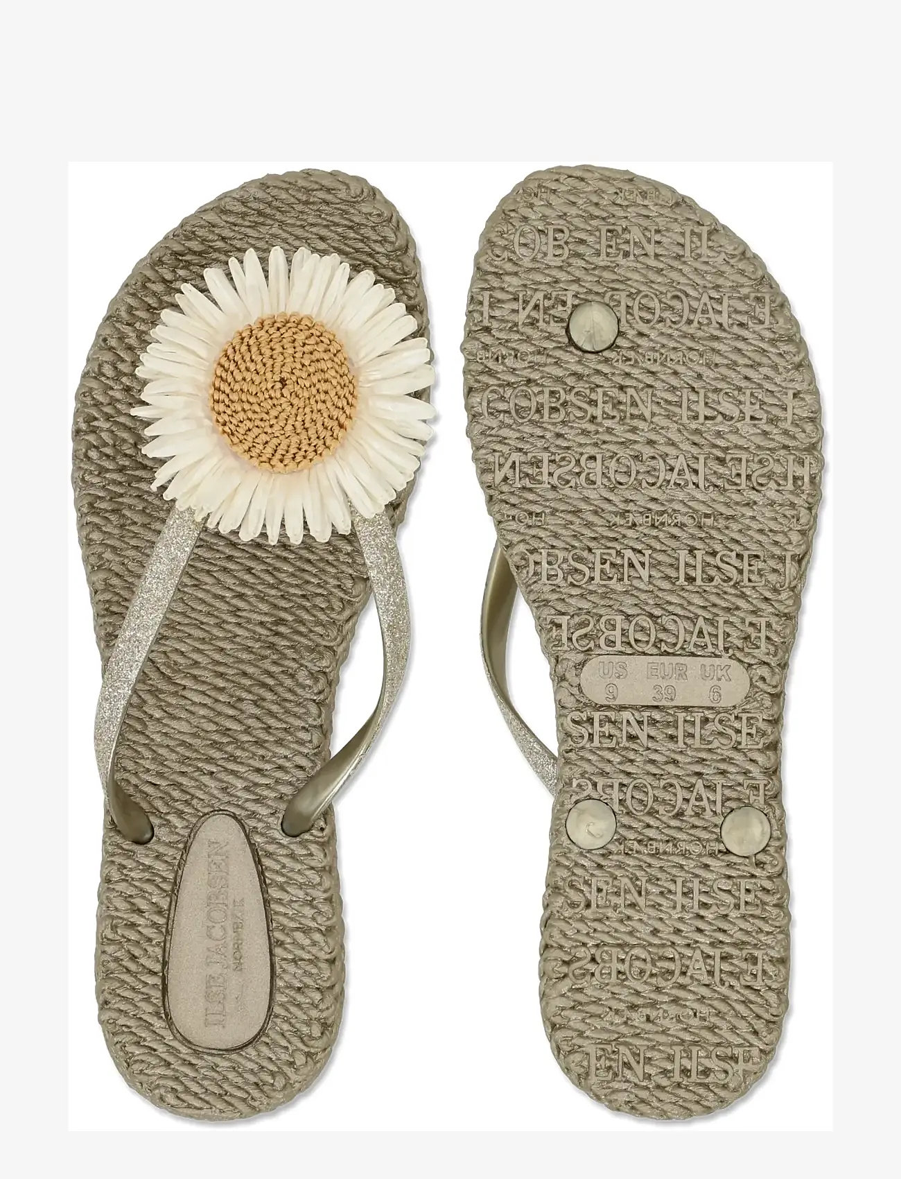 Ilse Jacobsen - Flip Flops with Flower - klipklapper - platin - 4