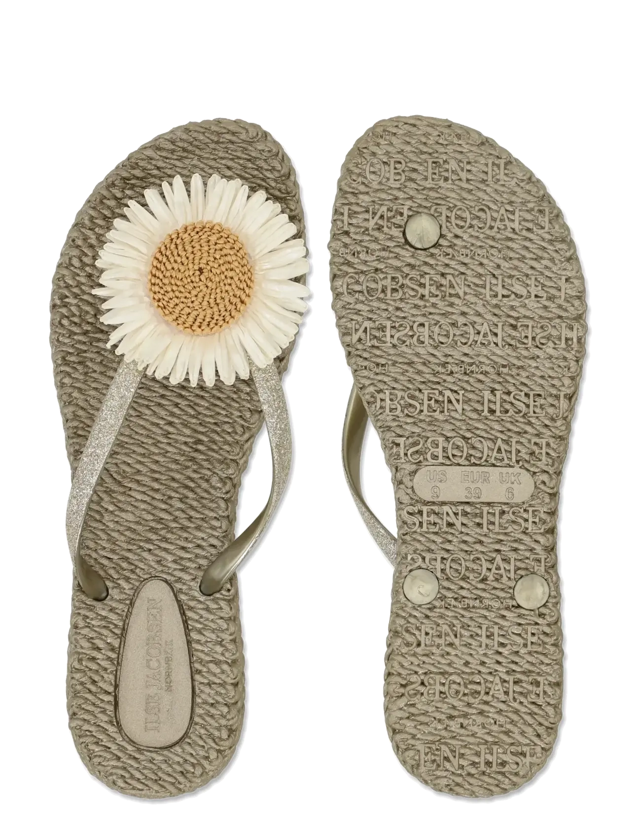 Ilse Jacobsen - Flip Flops with Flower - klipklapper - platin - 4