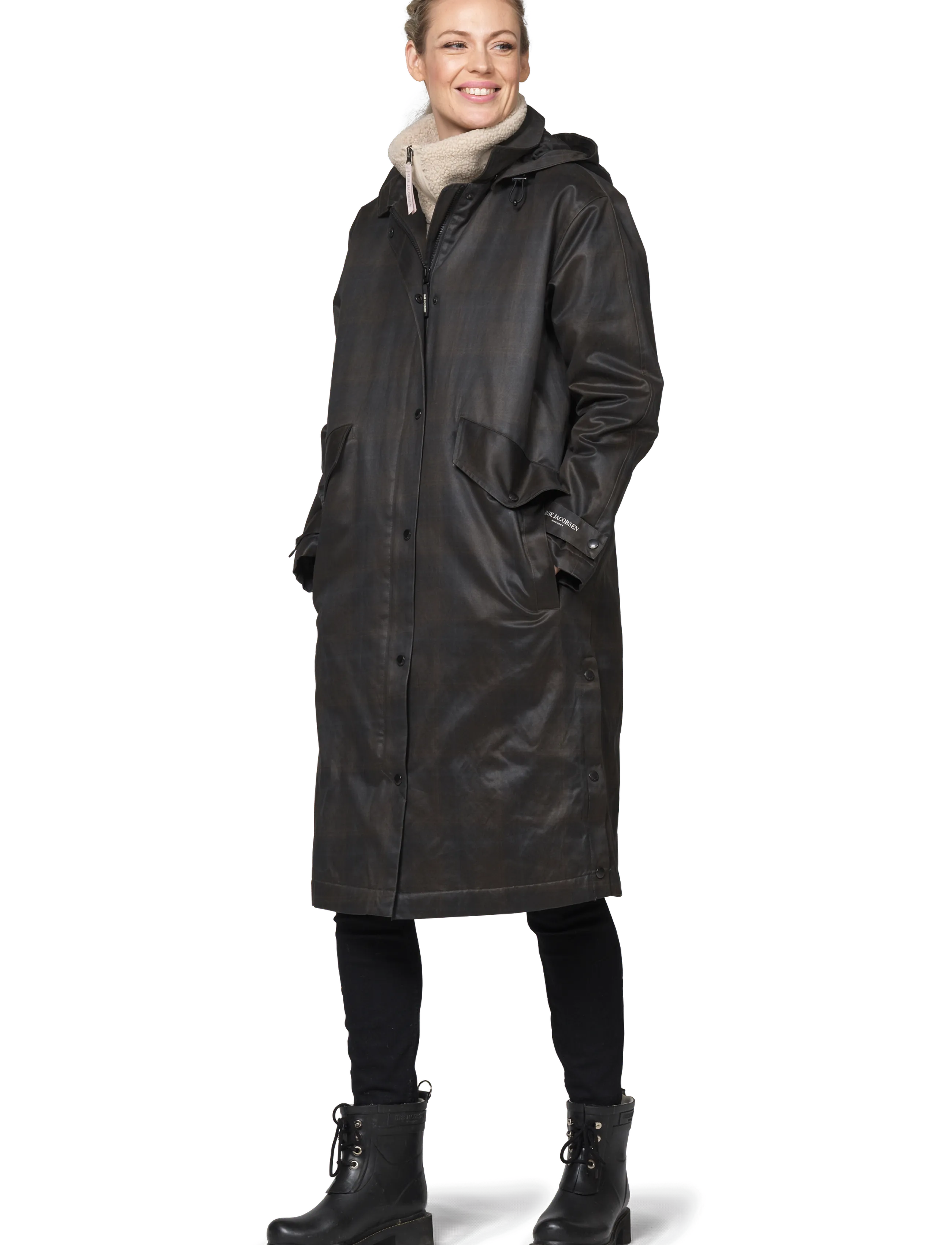 Ilse Jacobsen - LAND01 - frakker - dark brown check - 5
