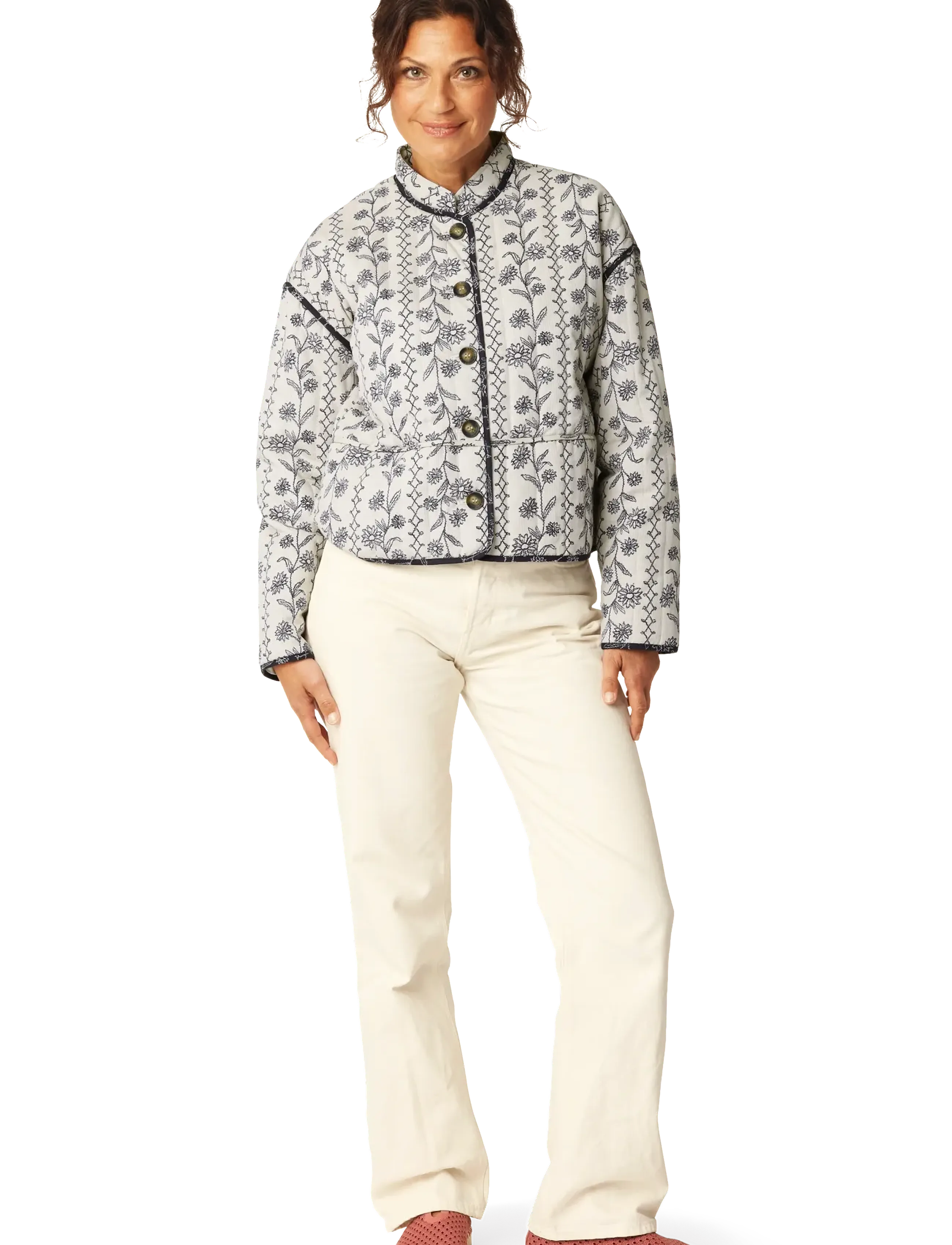 Ilse Jacobsen OTTOMAQUILT01P - Dunjakker - WHITE WILDFLOWER / cream