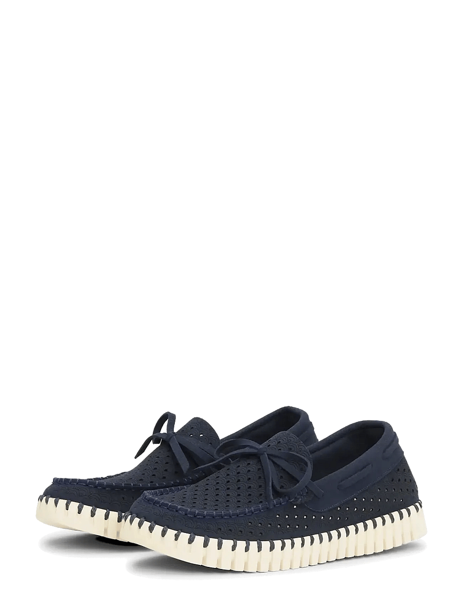Ilse Jacobsen - Tulip Sailor Shoe - boat shoes - dark indigo pearled ivory - 1