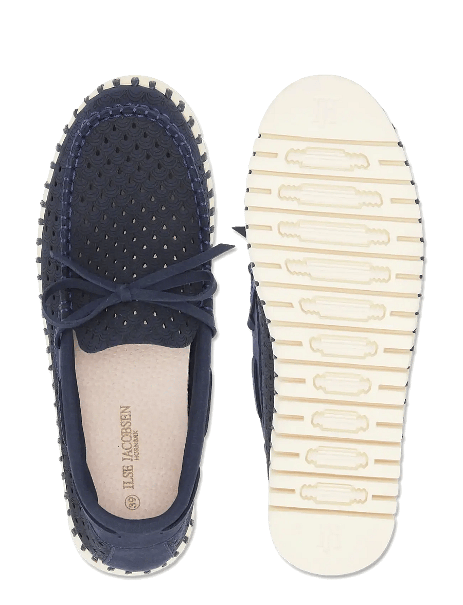 Ilse Jacobsen - Tulip Sailor Shoe - boat shoes - dark indigo pearled ivory - 3