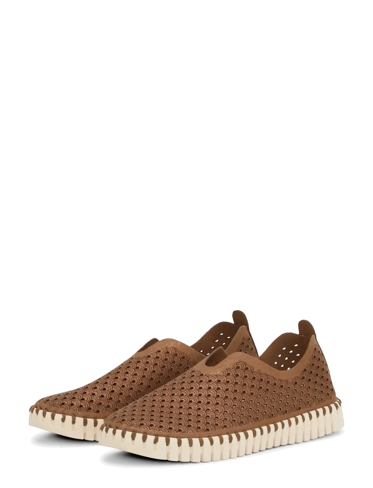 Ilse Jacobsen Tulip Glitter - Slip-on sneakers - NOUGAT PEARLED IVORY / brown