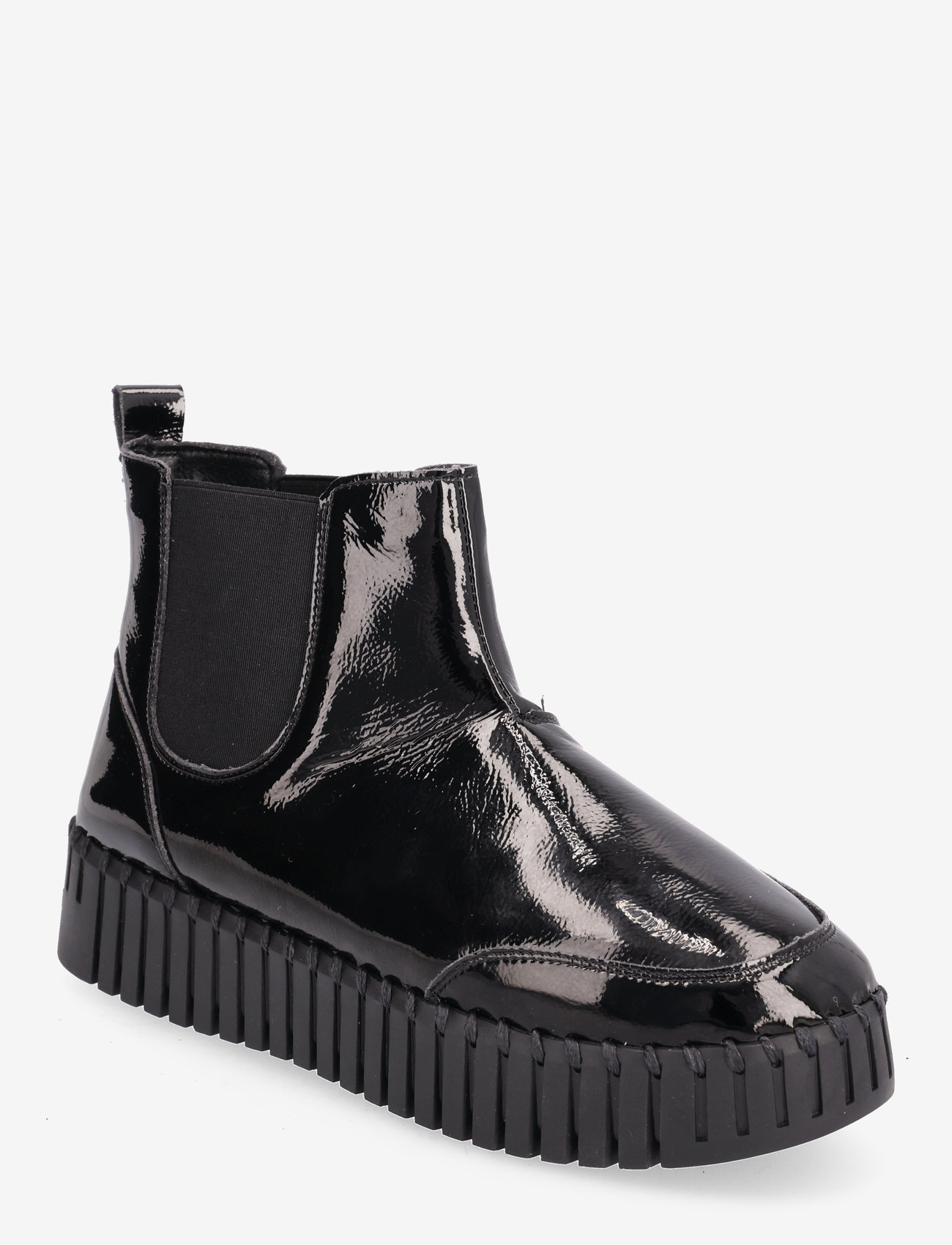 Ilse Jacobsen - Ankel Boot, Gloss - flade ankelstøvler - black black - 0