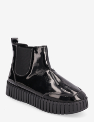 Ilse Jacobsen - Ankel Boot, Gloss - flat ankle boots - black black - 0