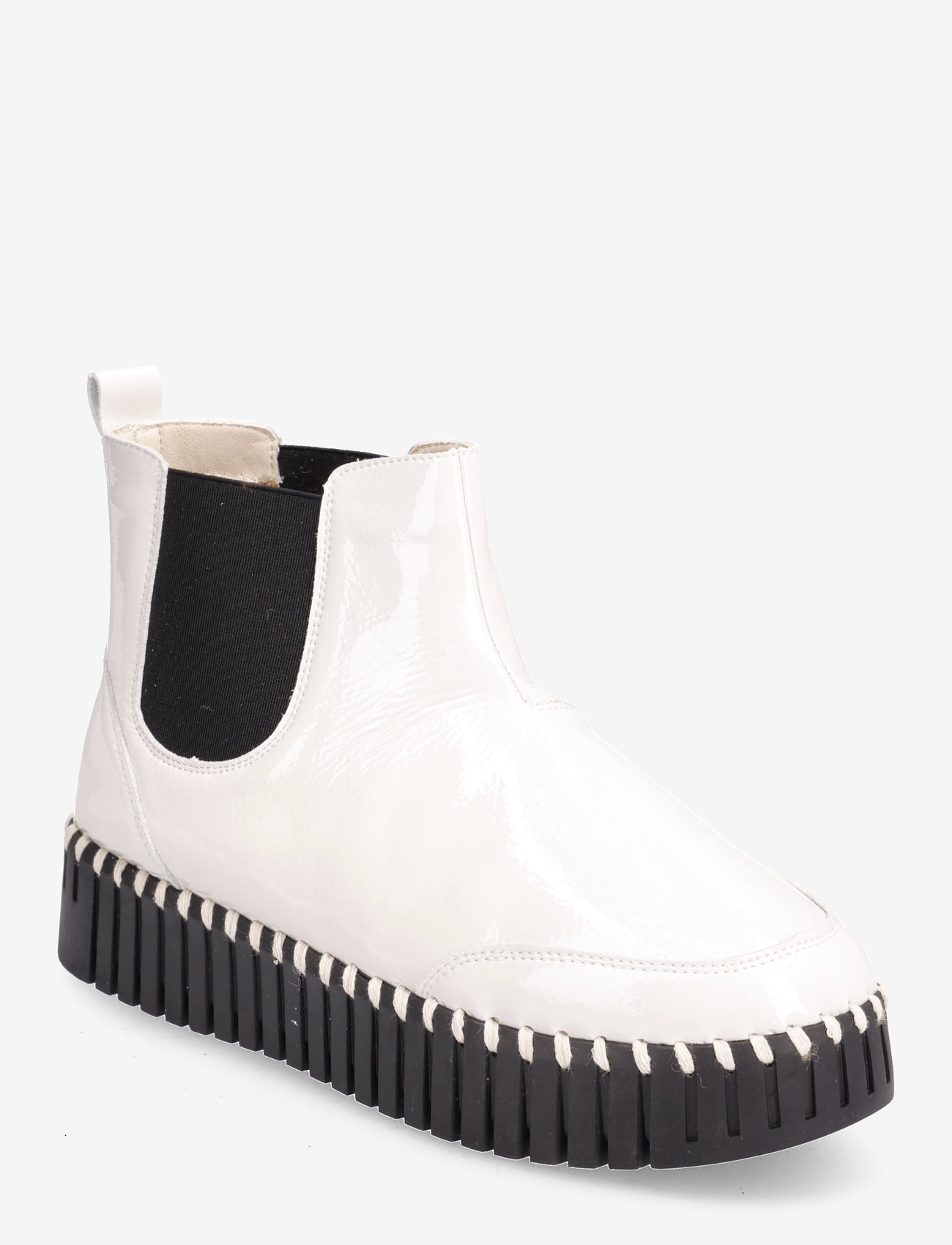 Ilse Jacobsen - Ankel Boot, Gloss - flat ankle boots - kit black - 0