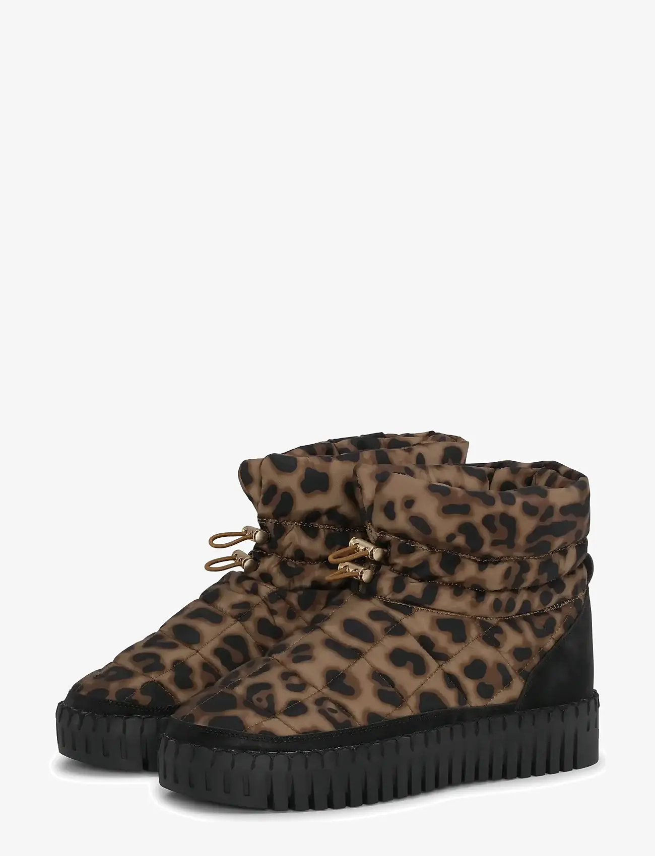 Ilse Jacobsen - TULIP6082 - flade ankelstøvler - brown panthera print black - 1