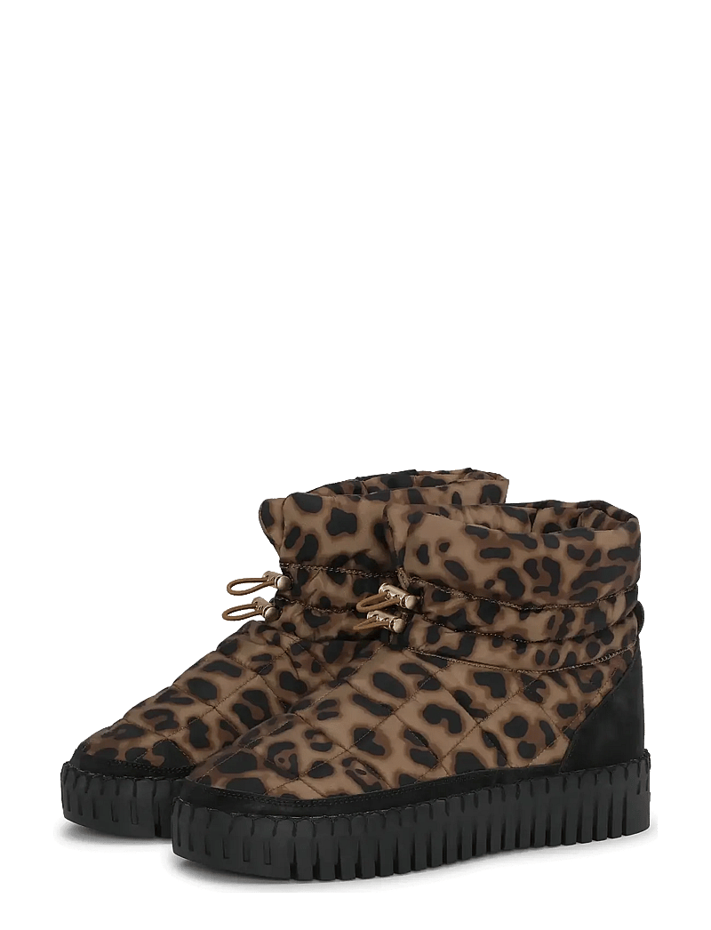 Ilse Jacobsen - TULIP6082 - flade ankelstøvler - brown panthera print black - 1