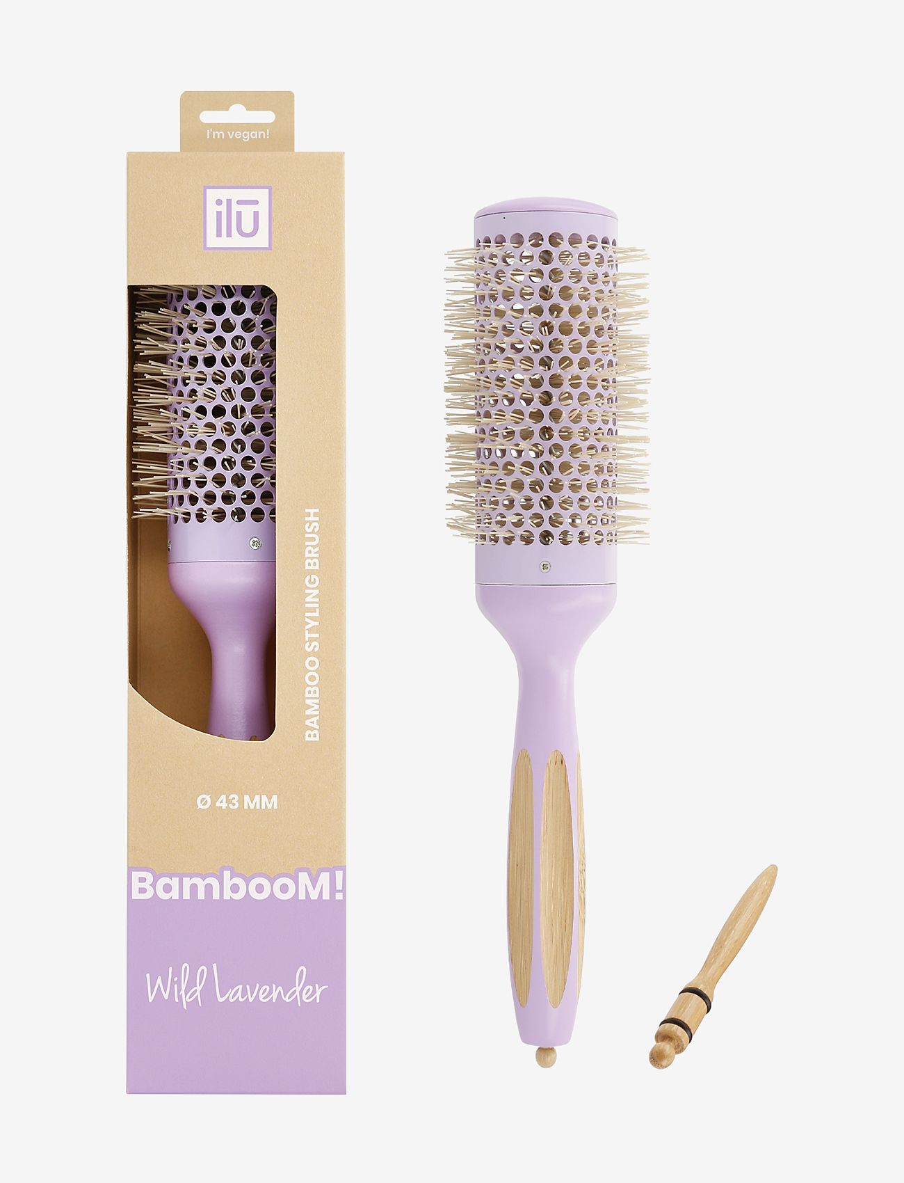 ILU - ILU BRUSH BAMBOOM ROUND 43MM - runde børster - no color - 4