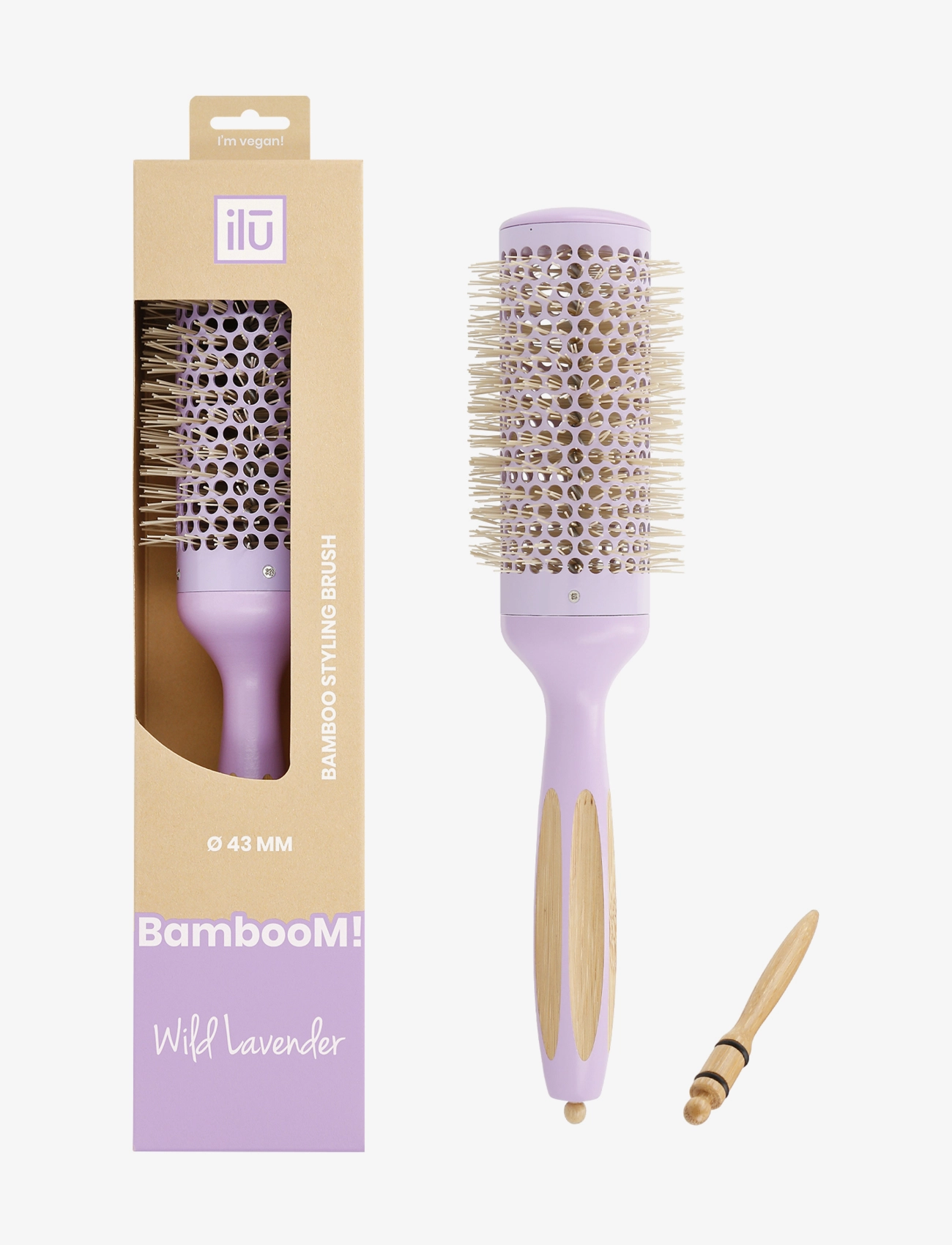 ILU - ILU BRUSH BAMBOOM ROUND 43MM - runde børster - no color - 4