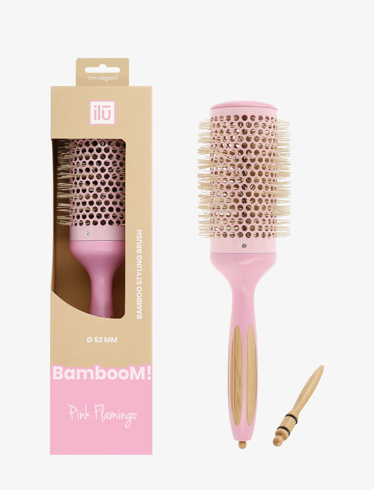 ILU - ILU BRUSH BAMBOOM ROUND 52MM - rundbørste - no color - 5