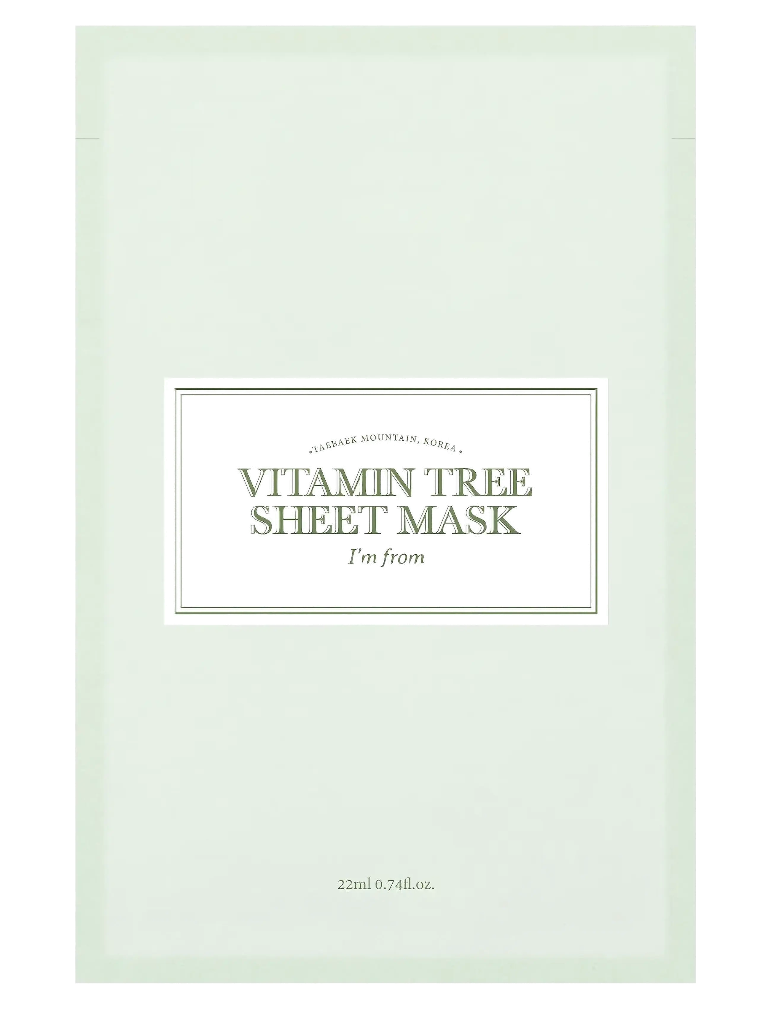 I'm From Vitamin Tree Sheet Mask 22ml - I'm From - NO COLOR / undefined