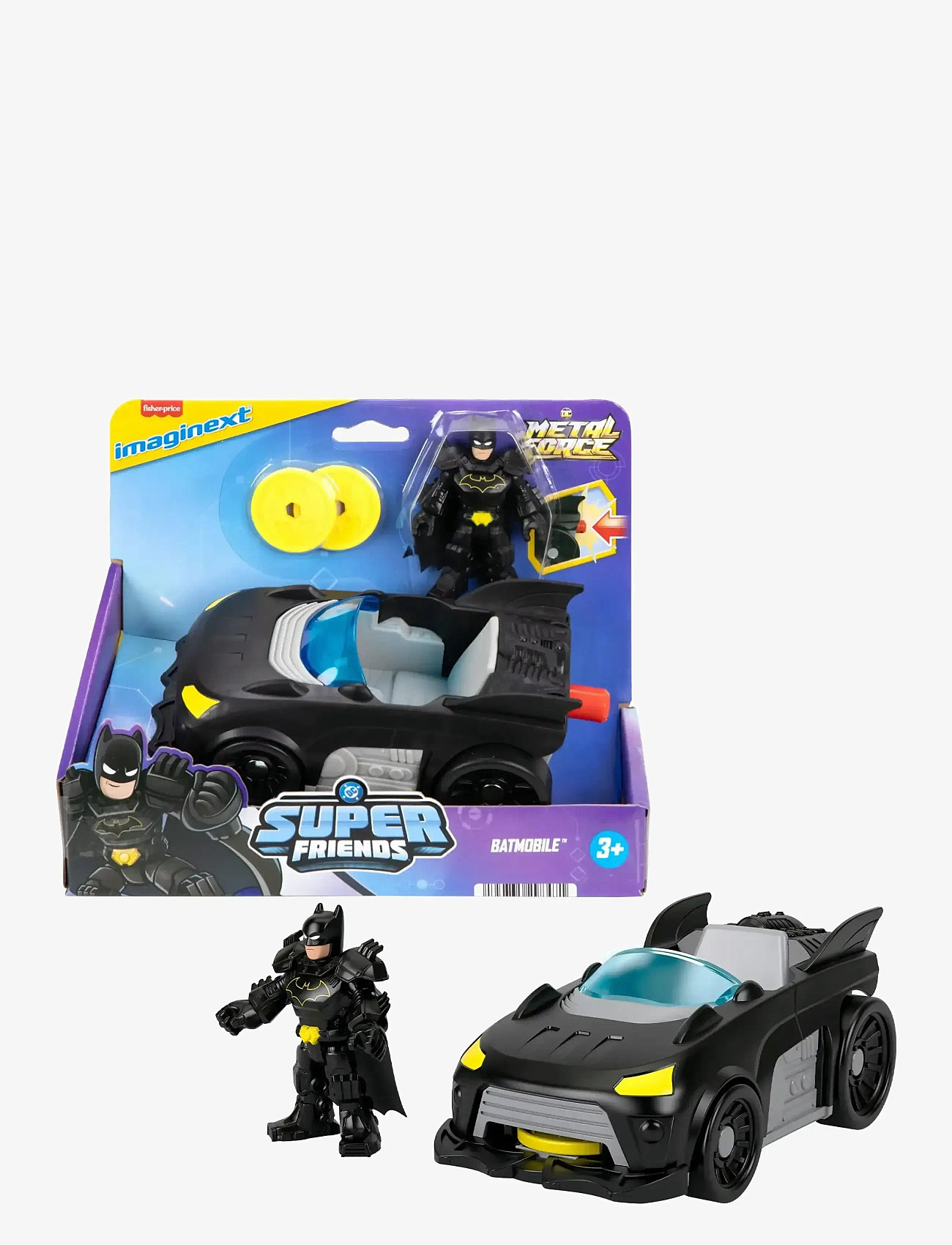 Imaginext - Imaginext DC Super Friends Metal Force Batmobile Toy Car & Batman Action Figure Set - gifts below 15000kr - multi color - 0