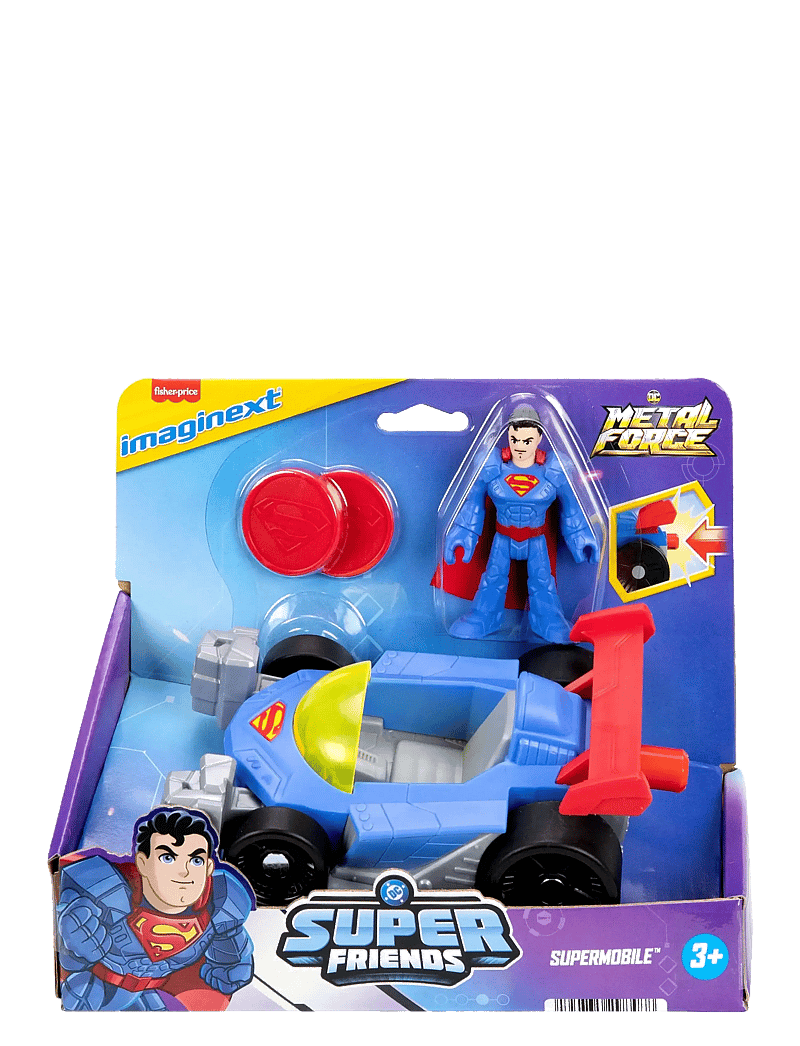 Imaginext - Imaginext DC Super Friends Metal Force Supermobile Toy Car & Superman Action Figure Set - geschenke unter 30€ - multi color - 1
