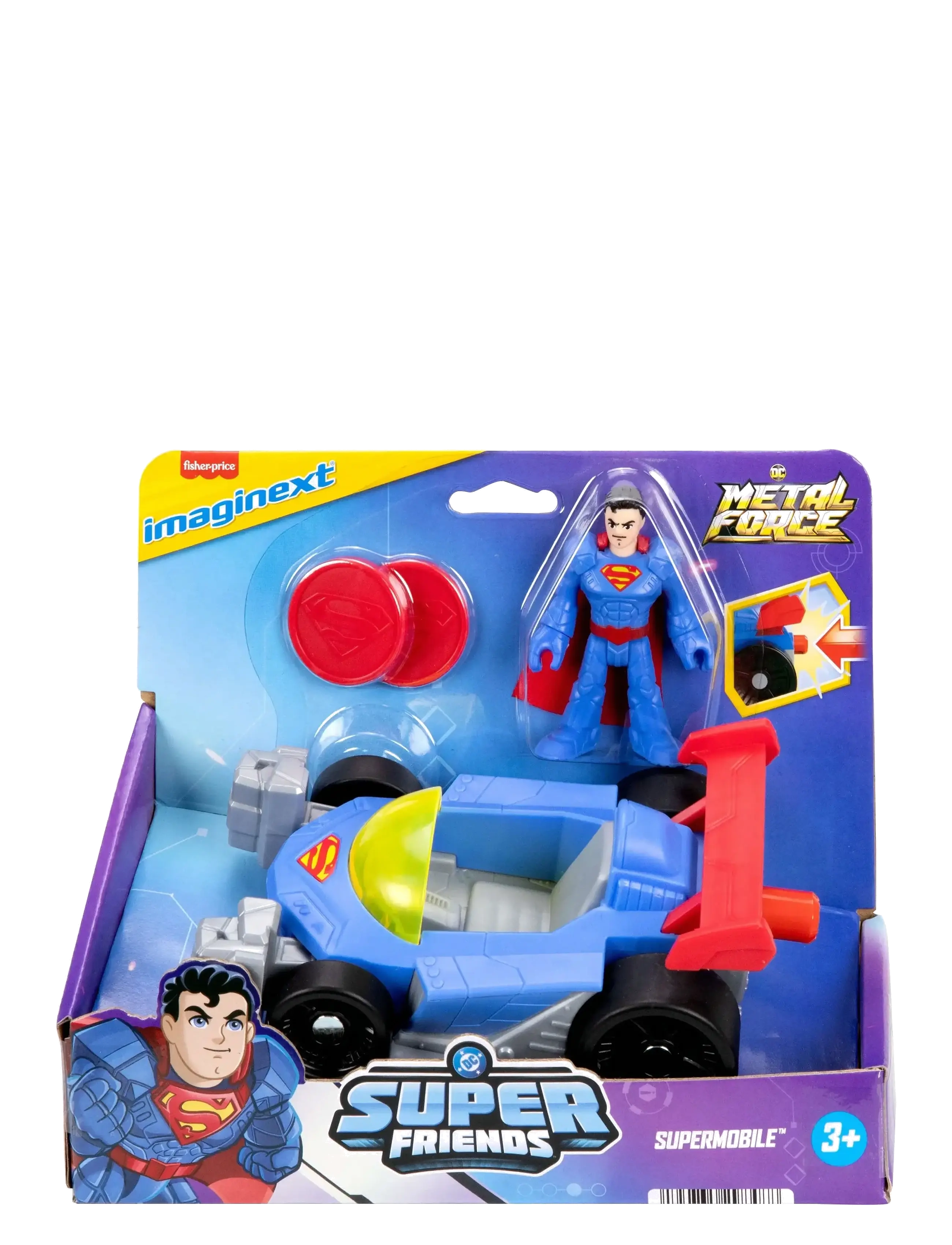 Imaginext - Imaginext DC Super Friends Metal Force Supermobile Toy Car & Superman Action Figure Set - madalaimad hinnad - multi color - 1