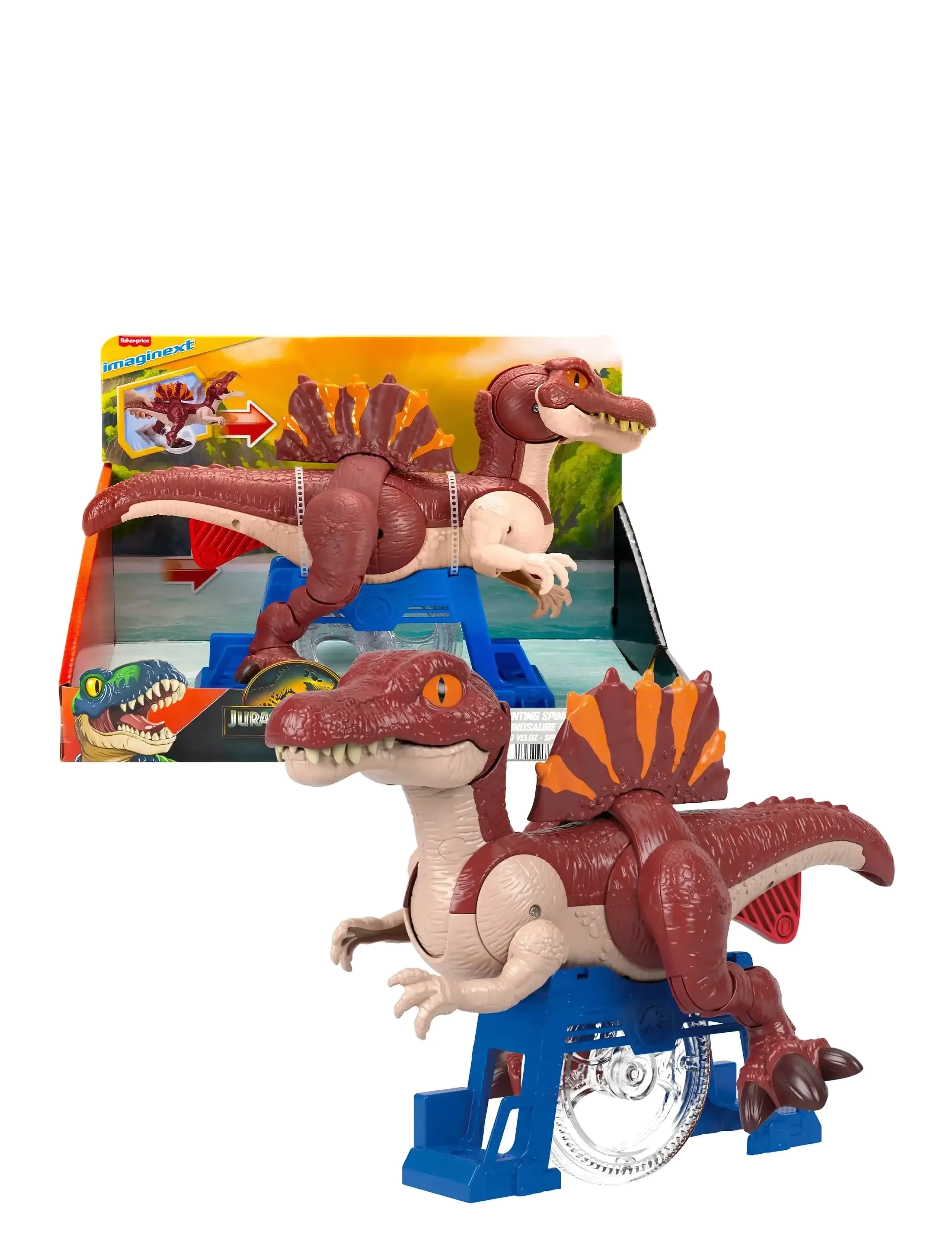 Imaginext Jurassic World Rebirth Sprinting Spinosaurus Dinosaur Toy with Lunge & Chomp - MULTI COLOR
