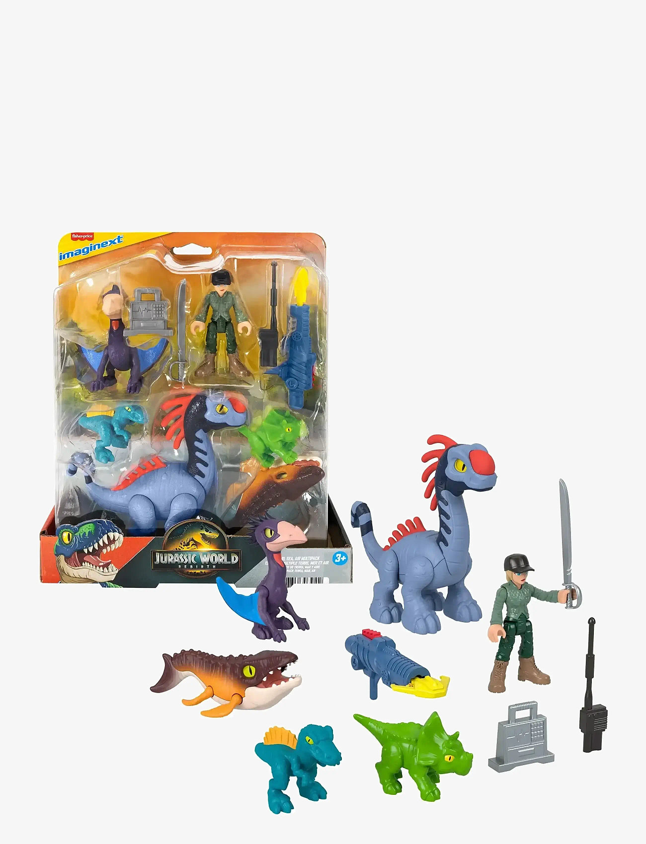 Imaginext - Imaginext Jurassic World Rebirth Set with 6 Action Figures, Launcher & Accessories - loomad - multi color - 0