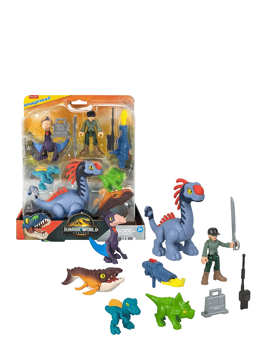 Imaginext - Imaginext Jurassic World Rebirth Set with 6 Action Figures, Launcher & Accessories - dzīvnieki - multi color - 0