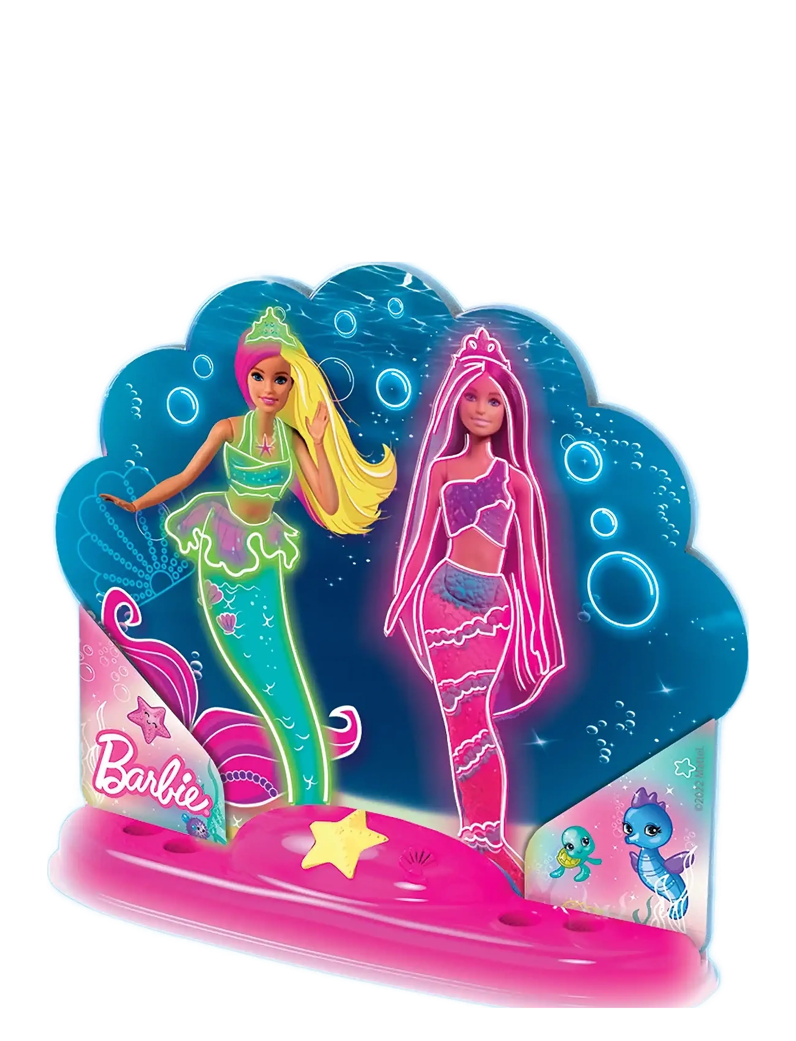 Barbie Barbie Night Lamp/Decoration - Shell Glow, 34.5X4.5X24.5, Multi/patterned, Belysning > Natlamper, Børn