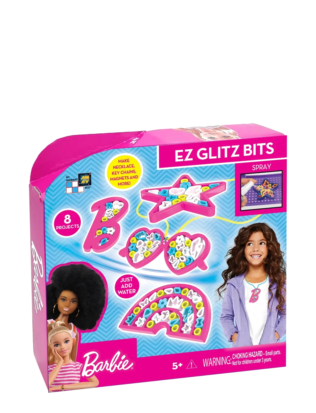 Barbie Barbie Jewelry And Keychains - Ez Glitz Bits, 24X5X24, Multi/patterned, Håndværk > Smykker & Tilbehør, Børn