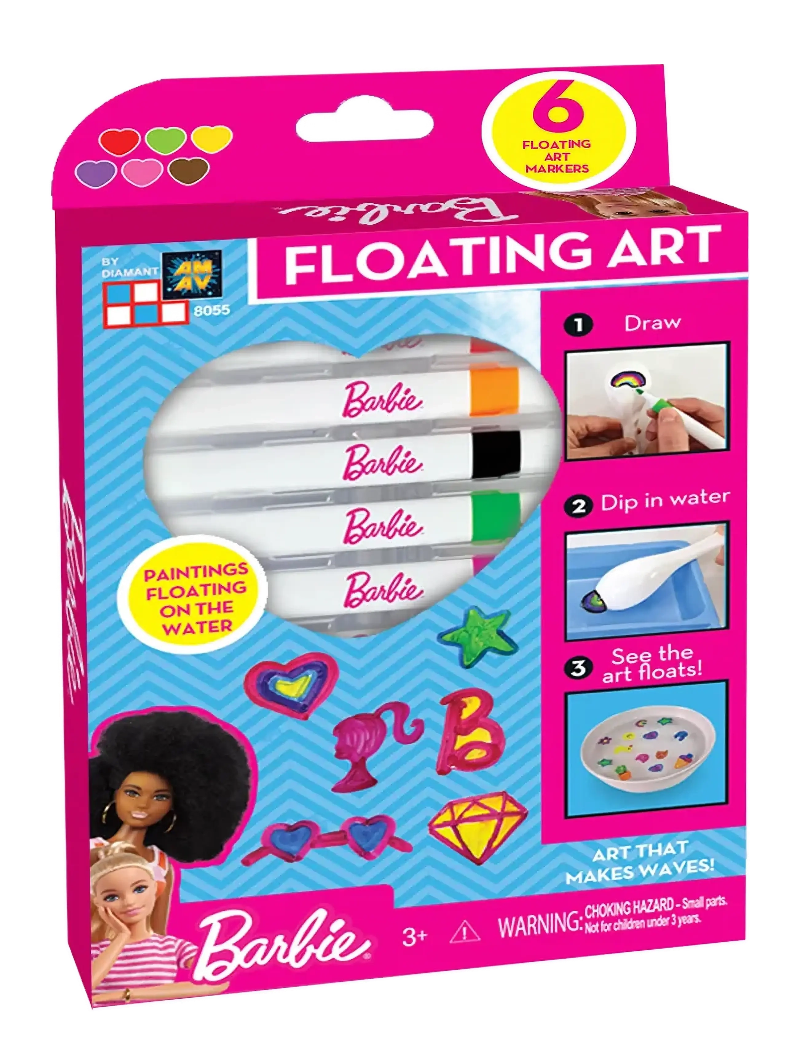Barbie Barbie Create Unique Artworks - Floating Art, 14.5X3.5X23.5, Multi/patterned, Tegning & Håndværk > Tegning, Børn
