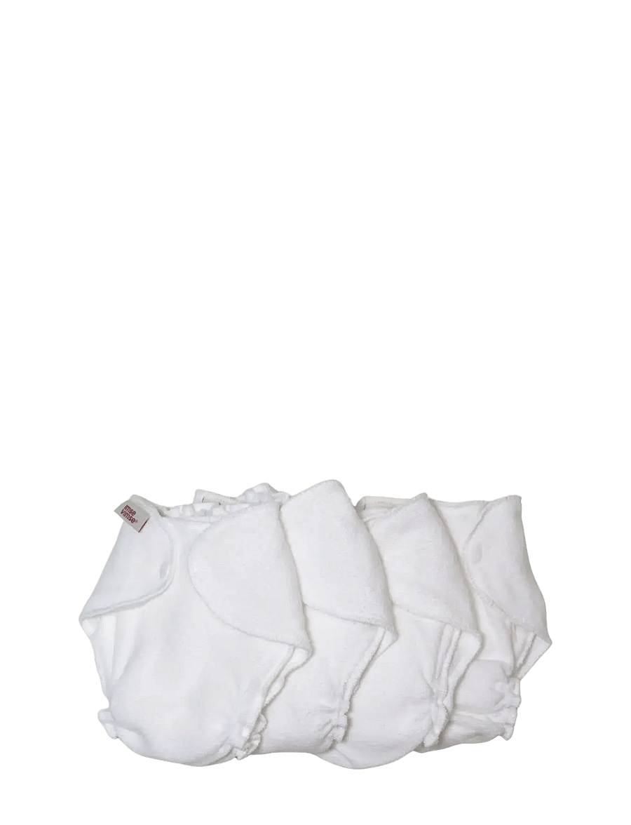 Imse Vimse - Terry Diapers, Newborn, White 4-p - bleer - white - 0