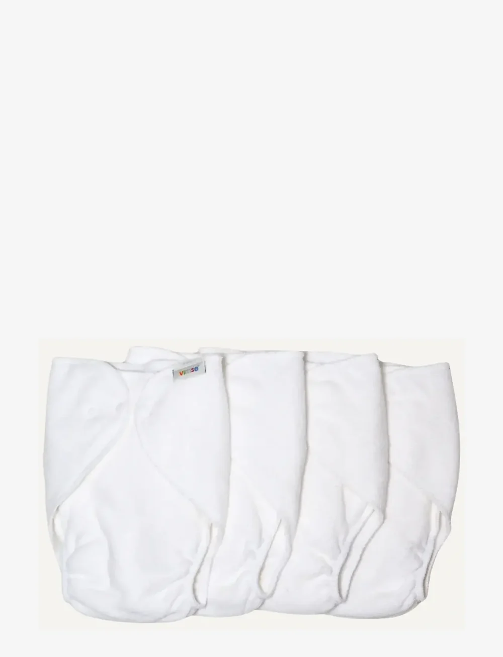 Imse Vimse - Terry Diapers, One Size, White 4-p - babyvård - white - 0