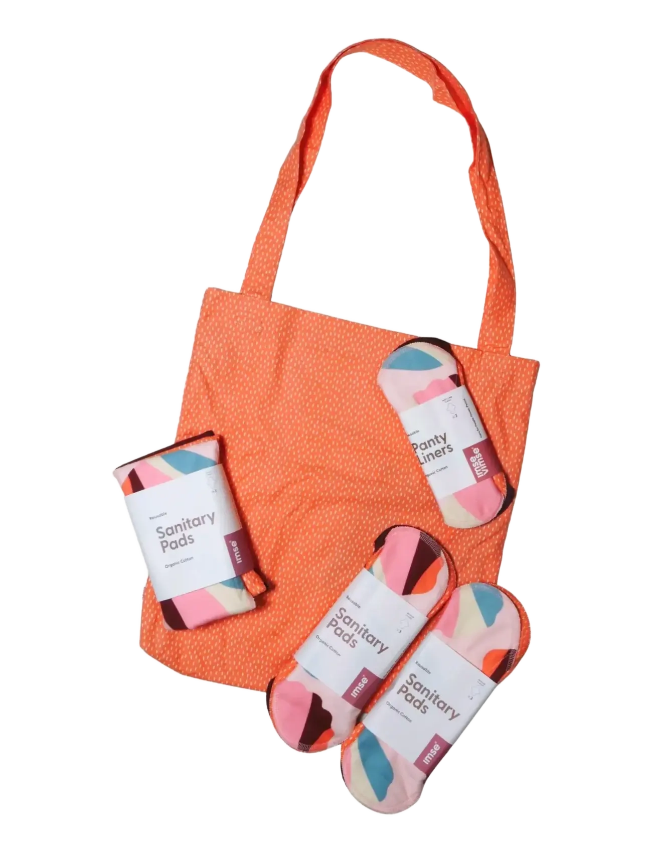 Imse Vimse Start Kit Sanitary Pads, Orange Sprinkle - Menstruationsprodukter - ORANGE SPRINKLE / orange