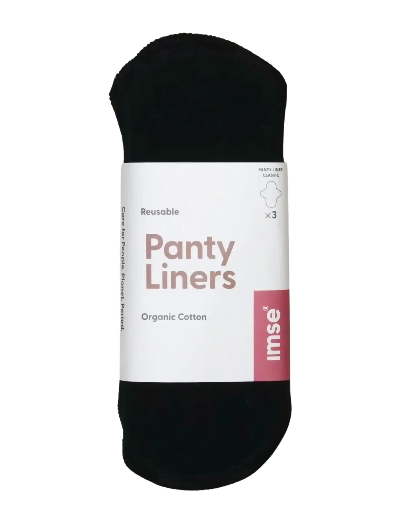 Imse Vimse Panty Liners Classic, Black 3-Pack, One Size, Panties, Schwarz - Period Frauen