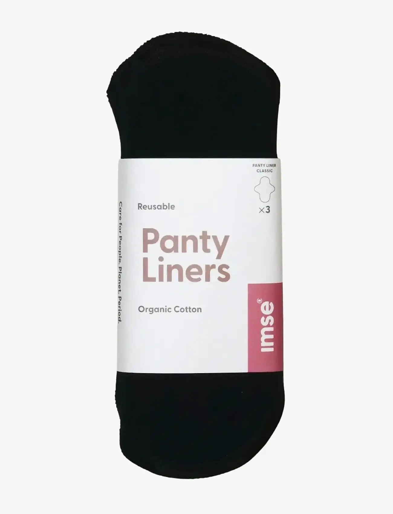 Imse Vimse - Panty Liners Classic, Black 3-pack - period panties - black - 0