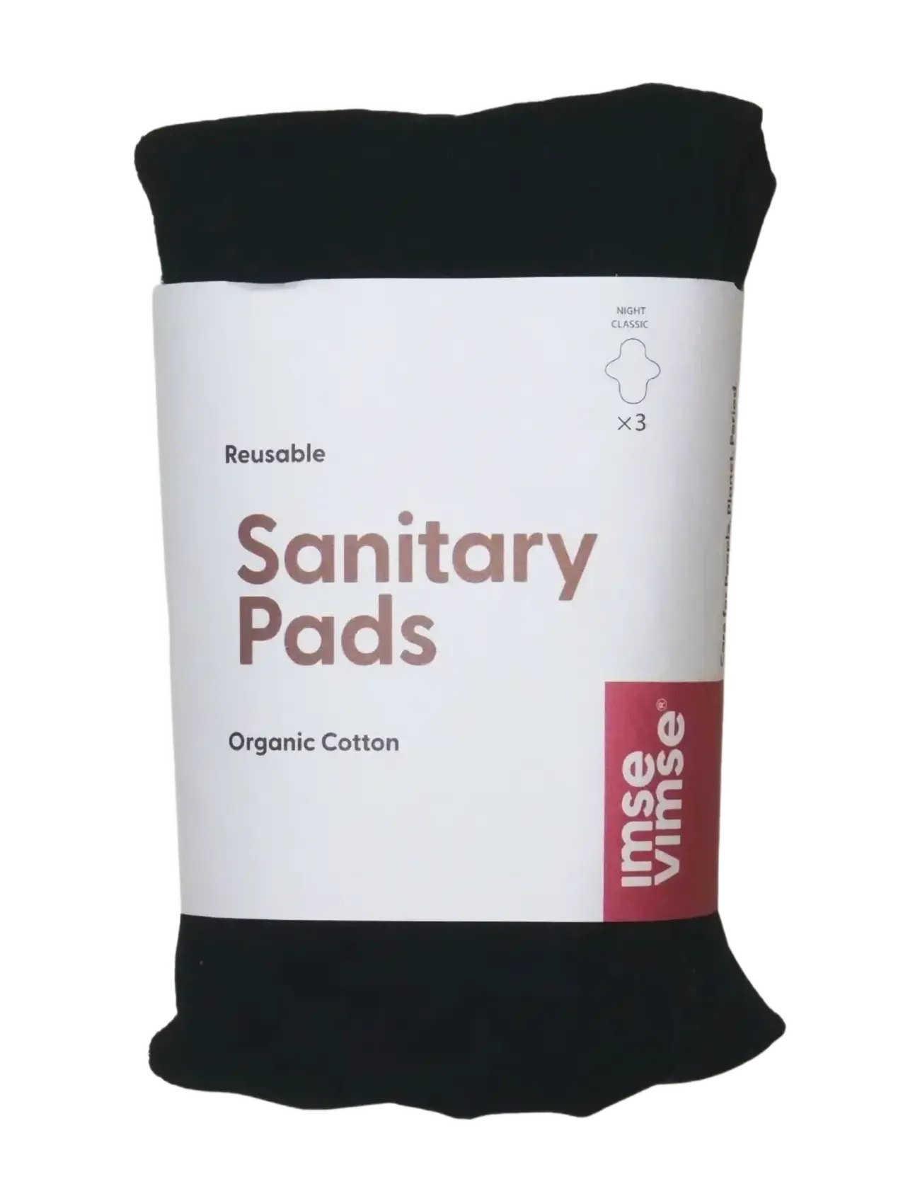 Imse Vimse - Sanitary Pads Classic Night, Black 3-pack - black - 1