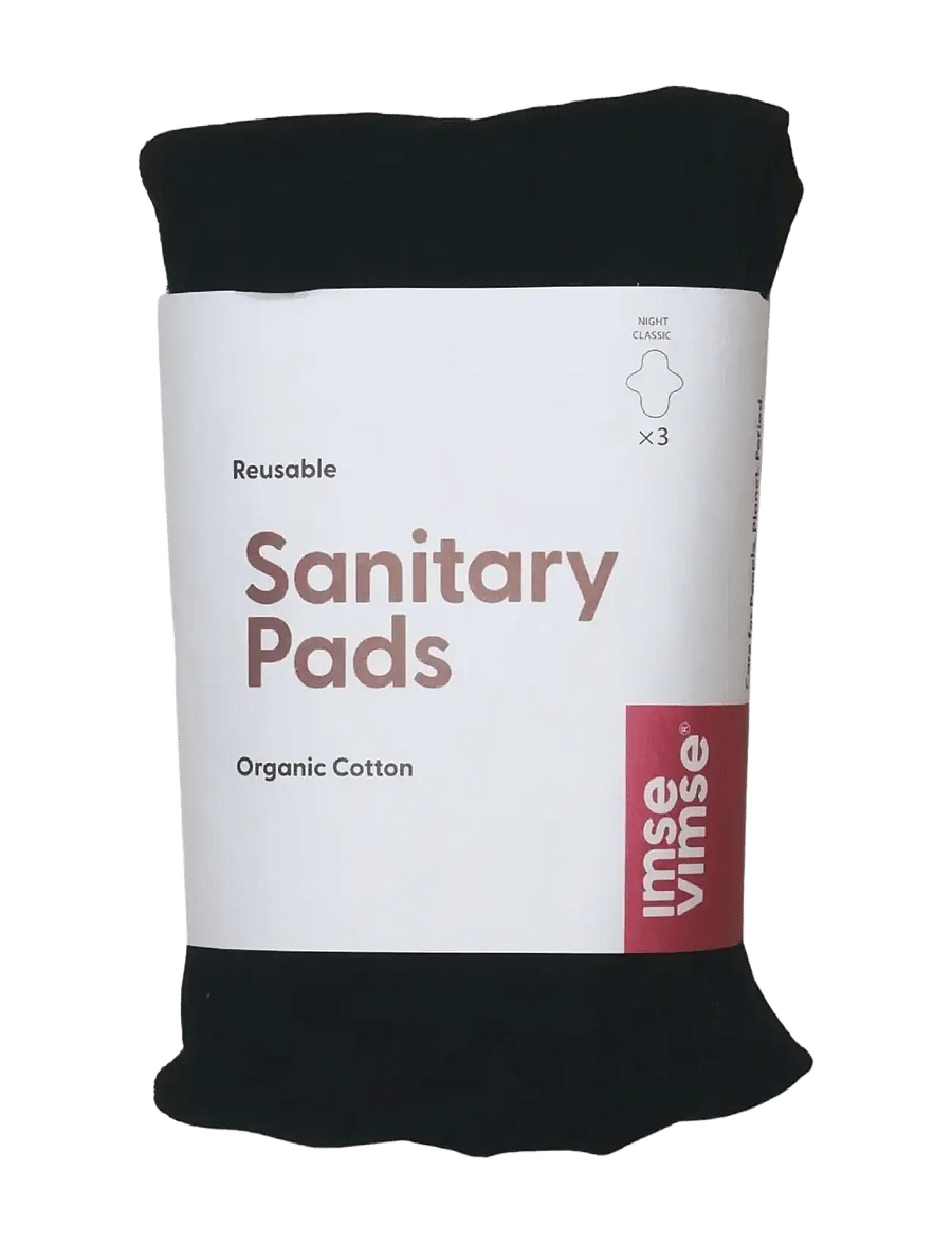 Imse Vimse - Sanitary Pads Classic Night, Black 3-pack - black - 1