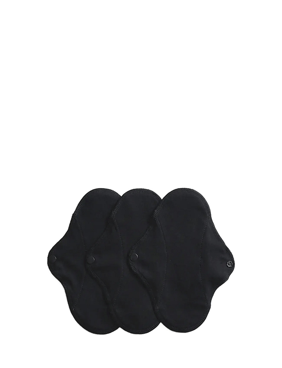 Imse Vimse - Panty Liners Active, Black 3-pack - priemonės menstruacijoms - black - 0