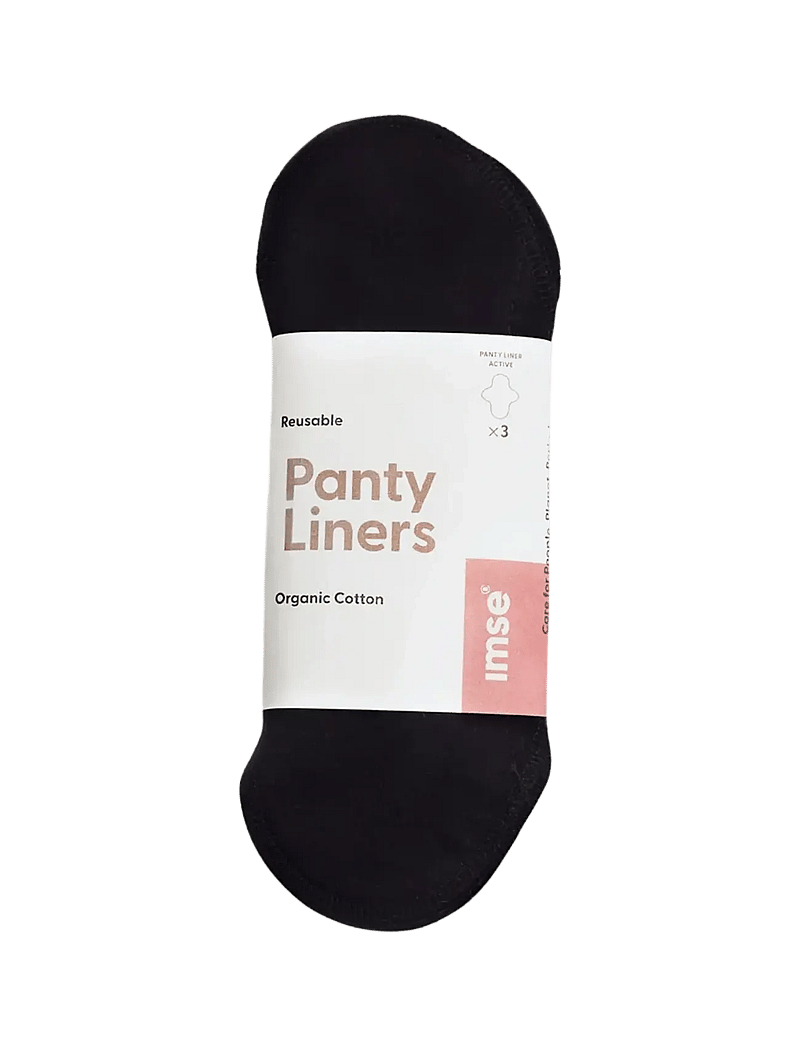Imse Vimse - Panty Liners Active, Black 3-pack - menstruationsprodukter - black - 1