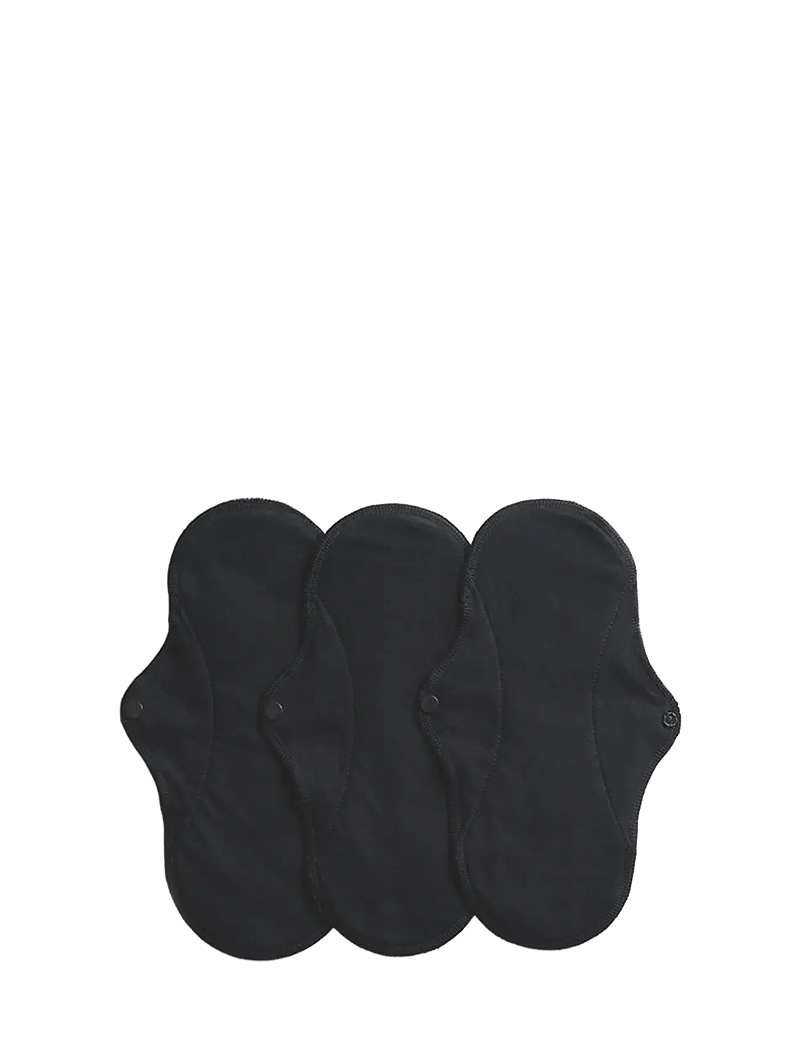 Imse Vimse - Sanitary Pads Active Regular, Black 3-pack - menstrual products - black - 0