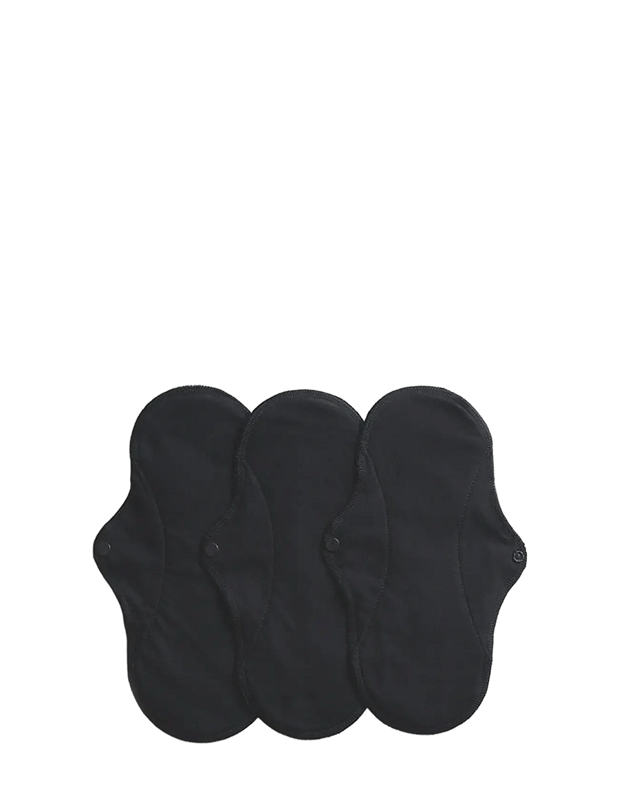 Imse Vimse - Sanitary Pads Active Regular, Black 3-pack - mensprodukter - black - 0