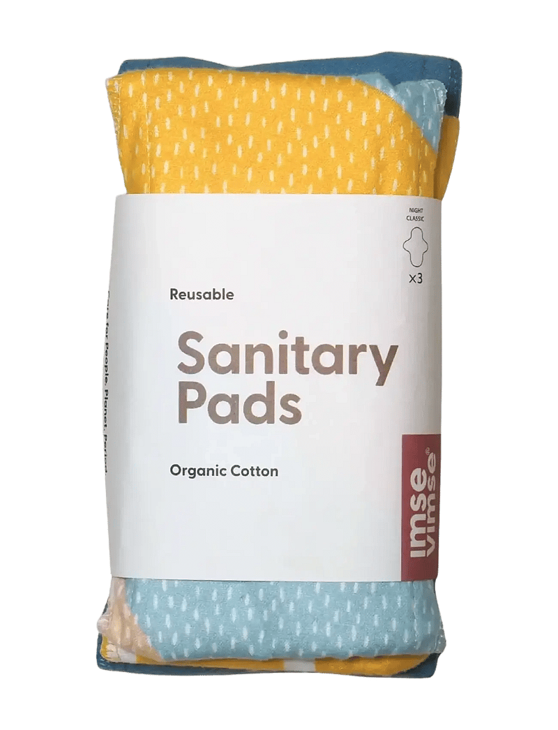 Imse Vimse - Sanitary Pads Classic Night, Blue Sprinkle 3-pack - menstrual products - blue sprinkle - 1